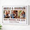 Abuelo And Grandson Best Friends For Life, Personalized Custom Photo Canvas Print Wall Art, Father's Day Gift for Abuelo from Grandson