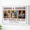 Grandad And Grandson Best Friends For Life, Personalized Custom Photo Canvas Print Wall Art, Father's Day Gift for Grandad from Grandson