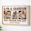 G-Pa And Grandson Best Friends For Life, Personalized Custom Photo Canvas Print Wall Art, Father's Day Gift for G-Pa from Grandson