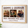 Grampie And Grandson Best Friends For Life, Personalized Custom Photo Canvas Print Wall Art, Father's Day Gift for Grampie from Grandson