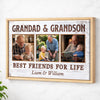Grandad And Grandson Best Friends For Life, Personalized Custom Photo Canvas Print Wall Art, Father's Day Gift for Grandad from Grandson