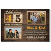Personalized 45th Wedding Anniversary Canvas - Custom Wall Art Celebrating 45 Years of Marriage