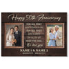 50th Wedding Anniversary Personalized Canvas - Custom Photo Wall Art Celebrating 50 Years of Love
