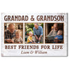 Grandad And Grandson Best Friends For Life, Personalized Custom Photo Canvas Print Wall Art, Father's Day Gift for Grandad from Grandson