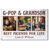 G-Pop And Grandson Best Friends For Life, Personalized Custom Photo Canvas Print Wall Art, Father's Day Gift for G-Pop from Grandson