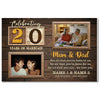 Personalized 20th Wedding Anniversary Canvas - Custom Wall Art Celebrating 20 Years of Marriage