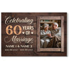 Personalized 60th Anniversary Canvas - Diamond Wedding Gift with Custom Photo Wall Art