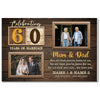 Personalized 60th Wedding Anniversary Canvas - Custom Wall Art Celebrating 60 Years of Marriage