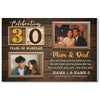 Personalized 30th Wedding Anniversary Canvas - Custom Wall Art Celebrating 30 Years of Marriage