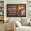 Personalized 50th Anniversary Canvas - Golden Wedding Gift with Custom Photo Wall Art