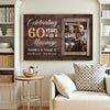Personalized 60th Anniversary Canvas - Diamond Wedding Gift with Custom Photo Wall Art
