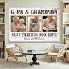 G-Pa And Grandson Best Friends For Life, Personalized Custom Photo Canvas Print Wall Art, Father's Day Gift for G-Pa from Grandson