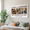 G-Pop And Grandson Best Friends For Life, Personalized Custom Photo Canvas Print Wall Art, Father's Day Gift for G-Pop from Grandson