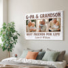 G-Pa And Grandson Best Friends For Life, Personalized Custom Photo Canvas Print Wall Art, Father's Day Gift for G-Pa from Grandson