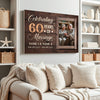 Personalized 60th Anniversary Canvas - Diamond Wedding Gift with Custom Photo Wall Art