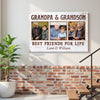 Grandpa And Grandson Best Friends For Life, Personalized Custom Photo Canvas Print Wall Art, Father's Day Gift for Grandpa from Grandson
