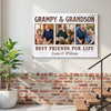 Grampy And Grandson Best Friends For Life, Personalized Custom Photo Canvas Print Wall Art, Father's Day Gift for Grampy from Grandson