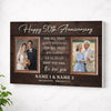 50th Wedding Anniversary Personalized Canvas - Custom Photo Wall Art Celebrating 50 Years of Love - No Frame / 12x9