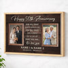 50th Wedding Anniversary Personalized Canvas - Custom Photo Wall Art Celebrating 50 Years of Love - Natural Frame