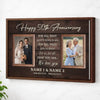 50th Wedding Anniversary Personalized Canvas - Custom Photo Wall Art Celebrating 50 Years of Love - Brown Frame / 12x9