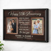50th Wedding Anniversary Personalized Canvas - Custom Photo Wall Art Celebrating 50 Years of Love - Black Frame / 12x9