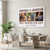 Grandad And Grandson Best Friends For Life, Personalized Custom Photo Canvas Print Wall Art, Father's Day Gift for Grandad from Grandson
