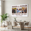 Grandpa And Grandson Best Friends For Life, Personalized Custom Photo Canvas Print Wall Art, Father's Day Gift for Grandpa from Grandson