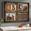 Personalized 45th Wedding Anniversary Canvas - Custom Wall Art Celebrating 45 Years of Marriage