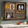 Personalized 60th Wedding Anniversary Canvas - Custom Wall Art Celebrating 60 Years of Marriage
