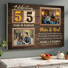 Personalized 55th Wedding Anniversary Canvas - Custom Wall Art Celebrating 55 Years of Marriage
