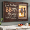 Personalized 55th Anniversary Canvas - Wedding Gift with Custom Photo Wall Art