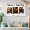 Grampie And Grandson Best Friends For Life, Personalized Custom Photo Canvas Print Wall Art, Father's Day Gift for Grampie from Grandson