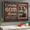 Personalized 60th Anniversary Canvas - Diamond Wedding Gift with Custom Photo Wall Art