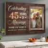 Personalized 45th Anniversary Canvas - Wedding Gift with Custom Photo Wall Art