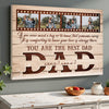 Personalized Canvas Wall Art - Best Dad Ever - Custom Gift from Kids for Father's Day