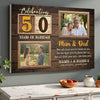 Personalized 50th Wedding Anniversary Canvas - Custom Wall Art Celebrating 50 Years of Marriage