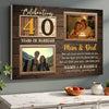 Personalized 40th Wedding Anniversary Canvas - Custom Wall Art Celebrating 40 Years of Marriage