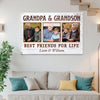 Grandpa And Grandson Best Friends For Life, Personalized Custom Photo Canvas Print Wall Art, Father's Day Gift for Grandpa from Grandson