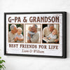 G-Pa And Grandson Best Friends For Life, Personalized Custom Photo Canvas Print Wall Art, Father's Day Gift for G-Pa from Grandson