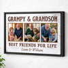 Grampy And Grandson Best Friends For Life, Personalized Custom Photo Canvas Print Wall Art, Father's Day Gift for Grampy from Grandson