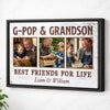 G-Pop And Grandson Best Friends For Life, Personalized Custom Photo Canvas Print Wall Art, Father's Day Gift for G-Pop from Grandson