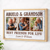 Abuelo And Grandson Best Friends For Life Personalized Custom Photo Canvas Print Wall Art Fathers Day Gift