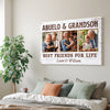 Abuelo And Grandson Best Friends For Life Personalized Custom Photo Canvas Print Wall Art Fathers Day Gift