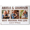 Abuelo And Grandson Best Friends For Life Personalized Custom Photo Canvas Print Wall Art Fathers Day Gift