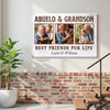 Abuelo And Grandson Best Friends For Life Personalized Custom Photo Canvas Print Wall Art Fathers Day Gift