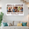 Abuelo And Grandson Best Friends For Life Personalized Custom Photo Canvas Print Wall Art Fathers Day Gift