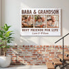 Baba And Grandson Best Friends For Life Personalized Custom Photo Canvas Print Wall Art Father’s Day Gift