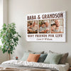 Baba And Grandson Best Friends For Life Personalized Custom Photo Canvas Print Wall Art Father’s Day Gift