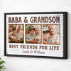 Baba And Grandson Best Friends For Life Personalized Custom Photo Canvas Print Wall Art Father’s Day Gift