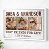 Baba And Grandson Best Friends For Life Personalized Custom Photo Canvas Print Wall Art Father’s Day Gift